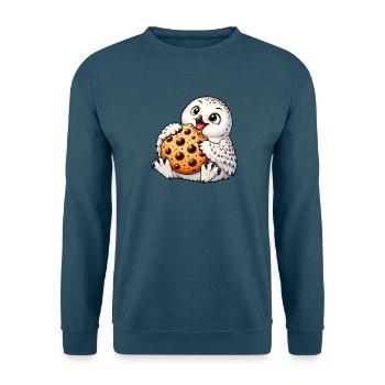 Süße Eule Snowy Owl Cartoon Nachtisch - Unisex Pullover - Indigoblau - Vorne