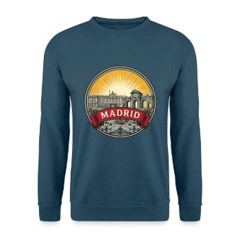 Madrid, Spanien Reiseabzeichen Königspalast-Souvenir - Unisex Pullover - Indigoblau - Vorne