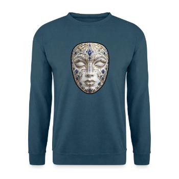 Goldene Maske mit Saphiren - Unisex Pullover - Indigoblau - Vorne