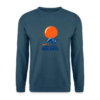 Kleine Schritte, Große Tage - Unisex Pullover - Indigoblau - Vorne