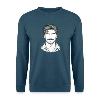 Vintage Schnurrbart Porträt Mann - Unisex Pullover - Indigoblau - Vorne