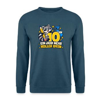 10 Geburtstag – Ein Jahr mehr, voller Ideen - Unisex Pullover - Indigoblau - Vorne