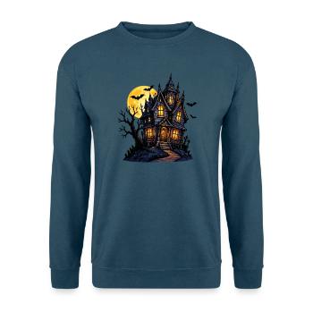 Spukhaus unter Vollmond - Unisex Pullover - Indigoblau - Vorne