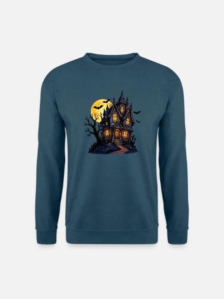 Spukhaus unter Vollmond - Unisex Pullover - Indigoblau