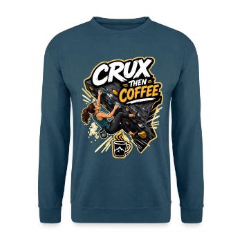 CRUX THEN COFFEE - Unisex Pullover - Indigoblau - Vorne