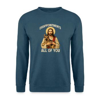 Disappointments Jesus mit Schäferhund - Unisex Pullover - Indigoblau - Vorne
