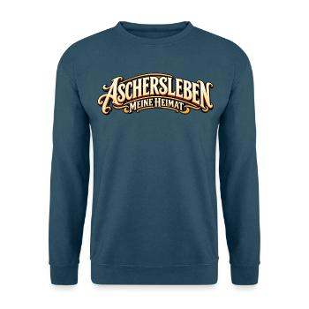 Aschersleben – Meine Heimat Retro Schriftzug - Unisex Pullover - Indigoblau - Vorne