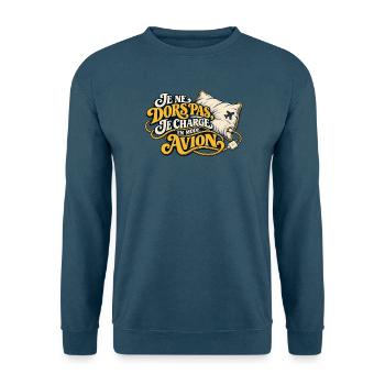 Ich schlafe nicht, ich lade im Flugmodus auf - Unisex Pullover - Indigoblau - Vorne