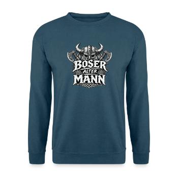 Böser alter Mann – Wikinger mit Äxten - Unisex Pullover - Indigoblau - Vorne