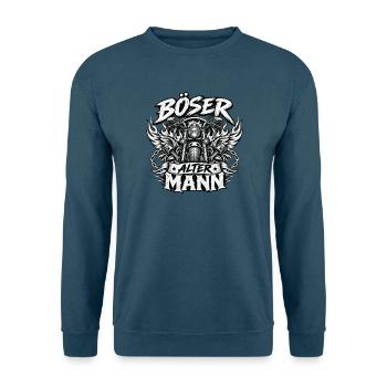 Böser alter Mann – Motorrad mit Flügeln - Unisex Pullover - Indigoblau - Vorne
