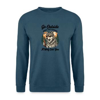 Go Outside - Worst case Scenario Wanderer shirt - Unisex Pullover - Indigoblau - Vorne