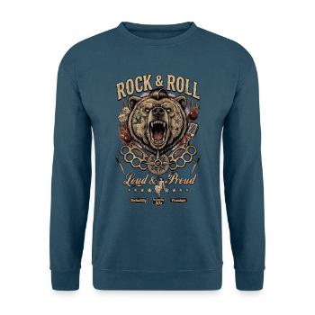 Rock & Roll Bär – Laut & Stolz - Unisex Pullover - Indigoblau - Vorne
