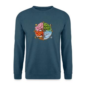 Vier Jahreszeiten Baumkreis - Unisex Pullover - Indigoblau - Vorne