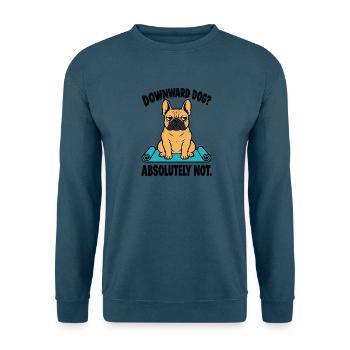 Downward Dog Absolutely Not Französische - Unisex Pullover - Indigoblau - Vorne