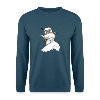 Lemur auf Ast  - Unisex Pullover - Indigoblau - Vorne