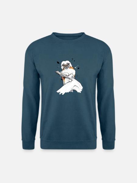 Lemur auf Ast - Unisex Pullover - Indigoblau