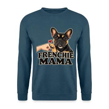FRENCHIE MAMA – Französische Bulldogge - Unisex Pullover - Indigoblau - Vorne