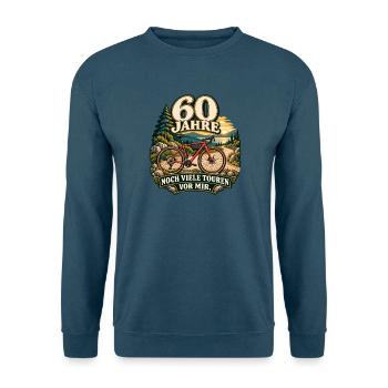 60 Jahre Radreise – Noch viele Touren - Unisex Pullover - Indigoblau - Vorne
