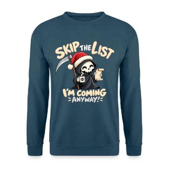 Sensenmann Weihnachten schwarzer Humor - Unisex Pullover - Indigoblau - Vorne
