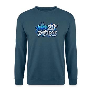 Herzlichen Glückwunsch zum 20. Geburtstag Blue Graffiti: Level Up Boom! - Unisex Pullover - Indigoblau - Vorne