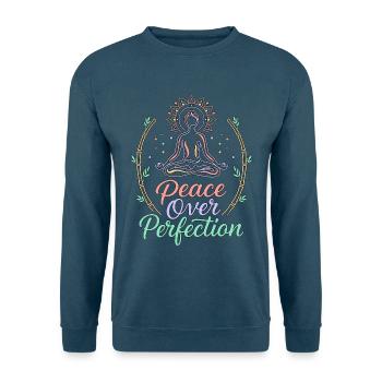 Yoga Instructor Peace Over Perfection Yoga Teacher - Unisex Pullover - Indigoblau - Vorne