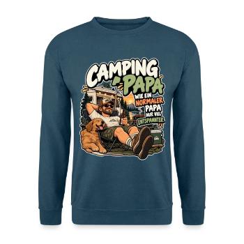 Camping Papa Entspannter Familienurlaub - Unisex Pullover - Indigoblau - Vorne