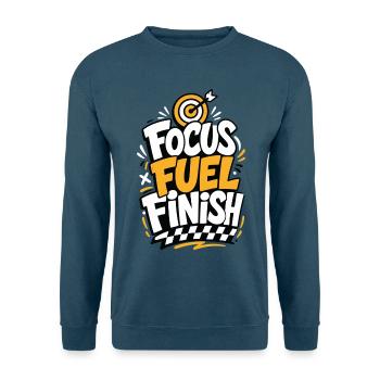 Focus Fuel Finish – Zielscheibe und Zielflagge - Unisex Pullover - Indigoblau - Vorne