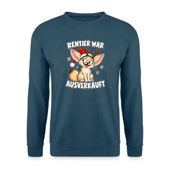 Rentier war Ausverkauft Fuchs - Unisex Pullover - Indigoblau - Vorne