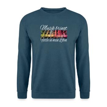 Klavier Musik bringt Farbe ins Leben – Pianist - Unisex Pullover - Indigoblau - Vorne