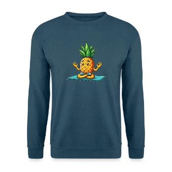 Ananas Frucht Yoga Meditation Sommer Vibes - Unisex Pullover - Indigoblau - Vorne