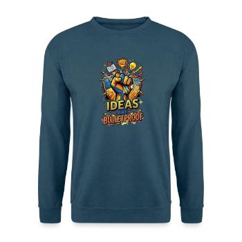Ideas_are_Bulletproof_-_Pop_Art - Unisex Pullover - Indigoblau - Vorne