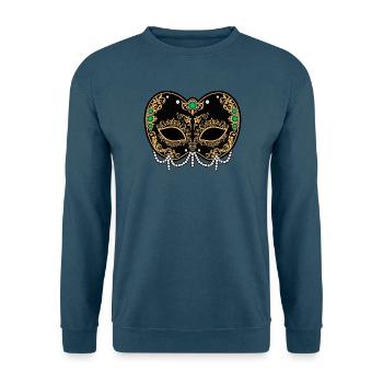 Prunkvolle venezianische Maskenmaske - Unisex Pullover - Indigoblau - Vorne