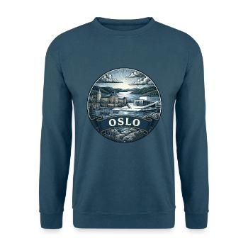 Oslo Norwegen Reiseabzeichen Akershus Fjord Souvenir - Unisex Pullover - Indigoblau - Vorne