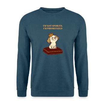 Nicht verwöhnt, sondern nur den lustigen Hund priorisiert - Unisex Pullover - Indigoblau - Vorne
