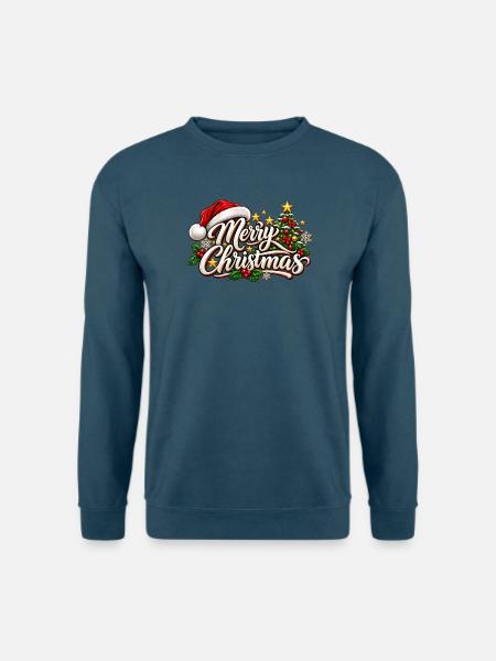 Frohe Weihnachten Ornament-Schrift - Unisex Pullover - Indigoblau