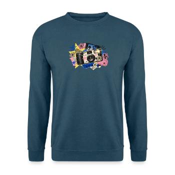Retro Kamera Collage Popfarben - Unisex Pullover - Indigoblau - Vorne