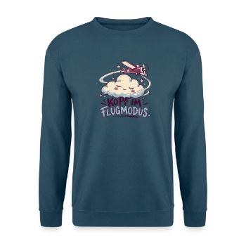 Kopf im Flugmodus Wolkenflug-Design - Unisex Pullover - Indigoblau - Vorne