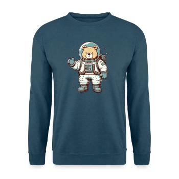 Bär im Raumanzug – mit Sternen - Unisex Pullover - Indigoblau - Vorne