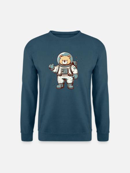 Bär im Raumanzug – mit Sternen - Unisex Pullover - Indigoblau