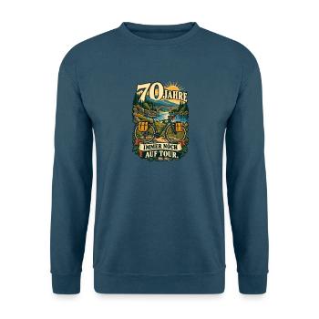 70 Jahre Auf Tour Fahrraddesign - Unisex Pullover - Indigoblau - Vorne