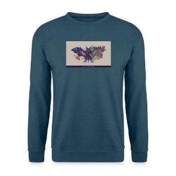 Kosmische Fledermaus Blumen - Unisex Pullover - Indigoblau - Vorne