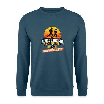RENTE ERREICHT ZIELE BLEIBEN JETZT WIRD GELAUFEN - Unisex Pullover - Indigoblau - Vorne