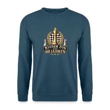 Kluger Zug seit 60 Jahren Schach Geburtstag - Unisex Pullover - Indigoblau - Vorne