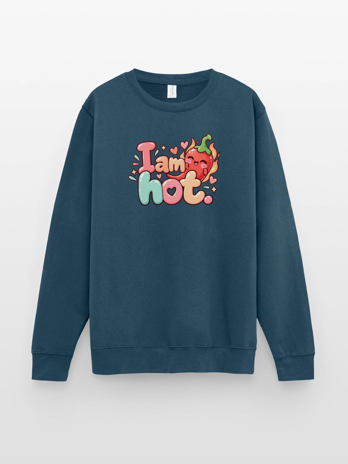 Ich bin heiß Chili Herzchen - Unisex Pullover - Indigoblau - Vorne