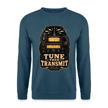 TUNE THEN TRANSMIT - Unisex Pullover - Indigoblau - Vorne