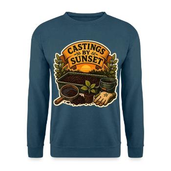 CASTINGS BY SUNSET - Unisex Pullover - Indigoblau - Vorne