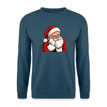Grimmiger Santa im klassischen Rot - Unisex Pullover - Indigoblau - Vorne