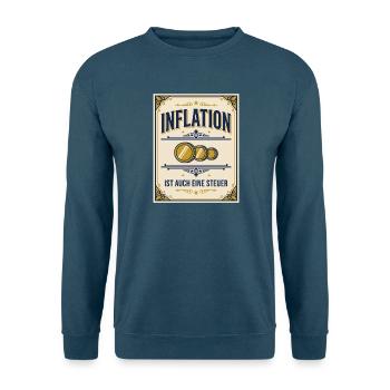Inflation Steuer Etikett Satire - Unisex Pullover - Indigoblau - Vorne