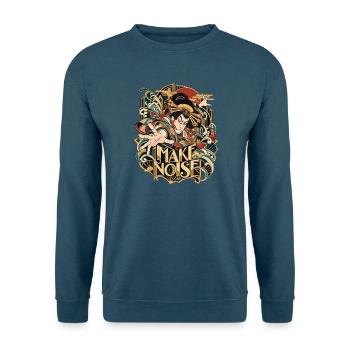Ukiyo-E Krieger Make Noise - Unisex Pullover - Indigoblau - Vorne