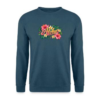 Aloha Tropenblüten - Unisex Pullover - Indigoblau - Vorne